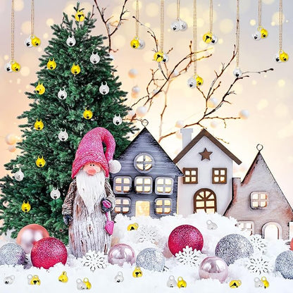 Augshy 200 Pieces Jingle Bells 1/4 Inch Craft Bell Mini Bell Bulk for Christmas Home and Pet Decorations Bracelet Necklace Knitting Jewelry Making Xmas Decor Party Favors Supplies (Gold and Silver)