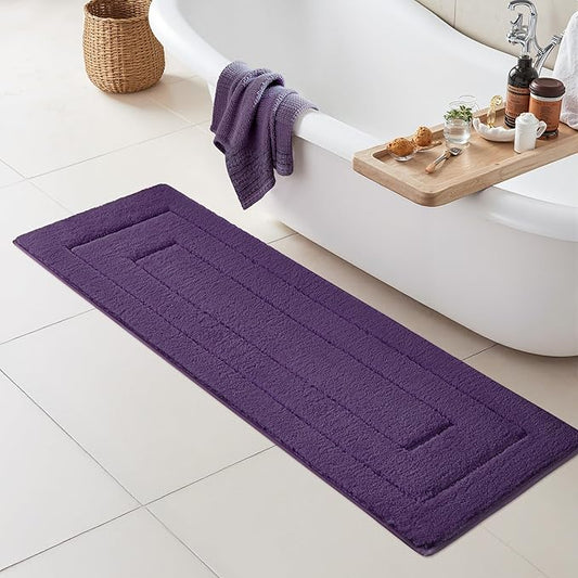 GRANNY SAYS Bathroom Rug Mat, 59" x 20" Bath Mats for Bathroom Non-Slip, Super Soft and Water Absorbent, Microfiber Bath Rugs, Machine Wash Dry, Large Bath Rugs for Floor, Purple