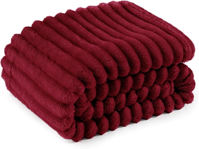 Bedsure GentleSoft Deep Red Twin Blanket for Bed - Cozy Soft Blankets for Women, Cute Large Throws for Girls, 66x90 Inches