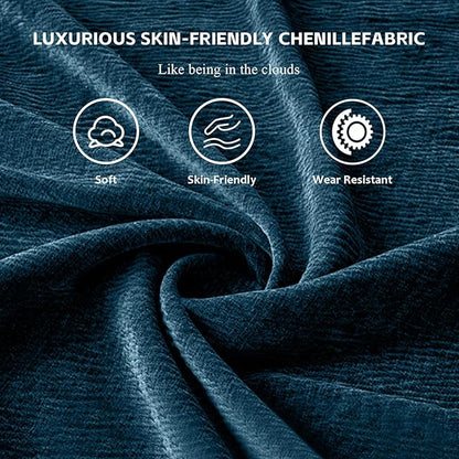 SoarFlash Chenille Sectional Sofa, Comfy Modular Coush Sofa with Ottoman, Modern 3 Seat Recliner Deep Seat Sofa Set for Living Room,Deep Blue