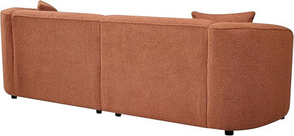 Christopher Knight Home Sabbo 87.50" Curved Oversized 2 Seater Sofa, Upholstered Couch Chair, Soft Seating Lounge Sofa Chair, Cozy Loveseat with Armrest, Reading Sofa for Living Room Home Rest, Orange