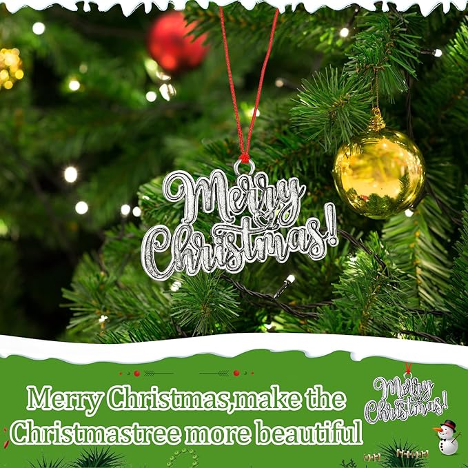 Zhengmy 8 Pieces Christmas Ornaments 2025 Solid Pewter Christmas Tree Ornament Metal Gnomes Santa Angel Snowman Hanging Craft Xmas Gifts with Red Bags(Novelty)