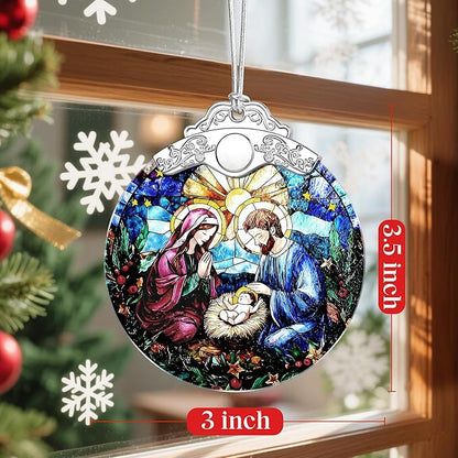 Christmas Ornament, Christmas Tree Decor, Christian Ornament, Nativity Scene, Religious Home Decor, Christian Gifts, Religious Gifts, Gift Exchange, Gift Idea - Pattern A