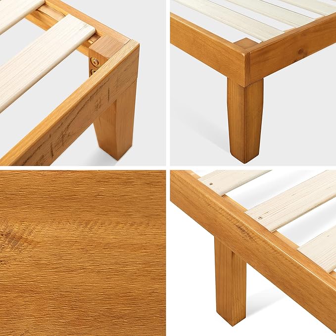 ZINUS Alexia Wood Platform Bed Frame with headboard, Solid Wood Foundation with Wood Slat Support, No Box Spring Needed, Easy Assembly, Rustic Pine, Full