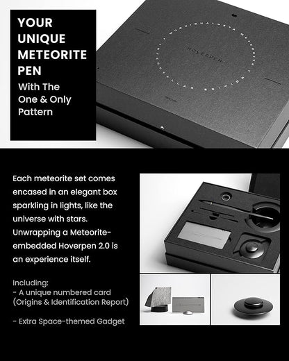 Novium Hoverpen 2.0 Interstellar Edition - Space Black, Unisex, Ballpoint Pen, 23.5 Degree Angle, Schmidt Ballpoint Refill, No Spills, No Spotting, No Explosions