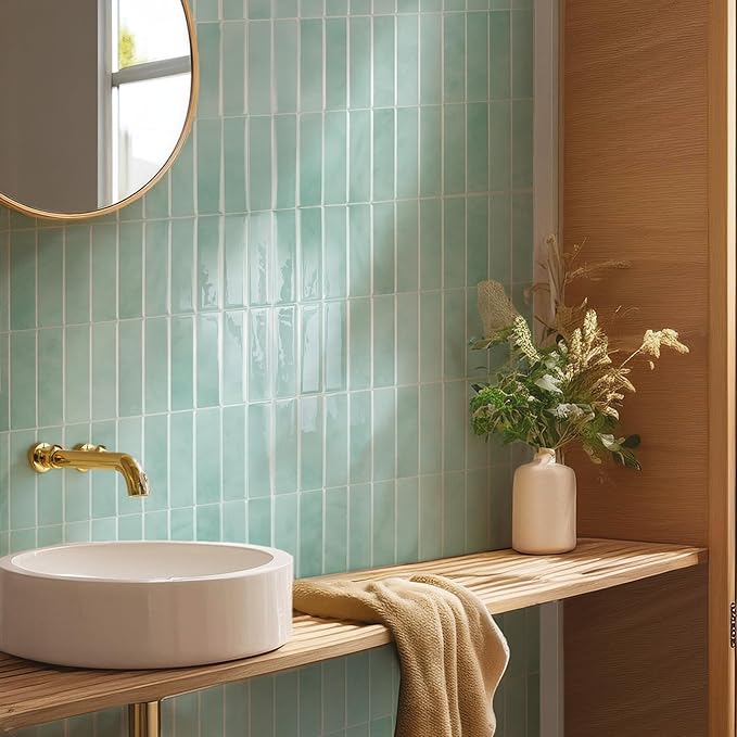 SMART TILES Peel and Stick Backsplash - 5 Sheets of 11.43" x 9" - 3D Adhesive Peel and Stick Tile Backsplash for Kitchen, Bathroom, Wall Tile