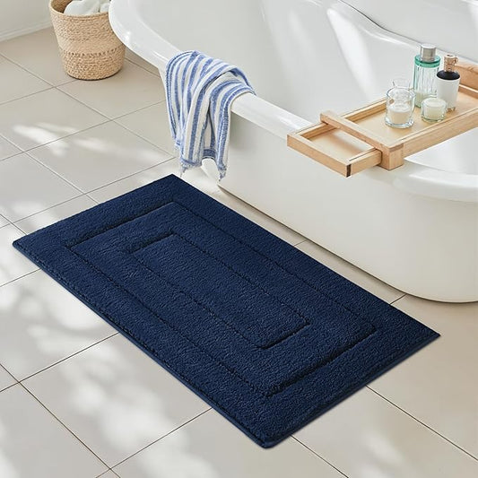 GRANNY SAYS Long Bathroom Rug Mat, Bath Mats Non-Slip, Super Soft & Water Absorbent, Large Bath Rugs, Machine Wash Dry, Bathroom for Floor, Tub and Shower, 24" x 48" Navy Blue