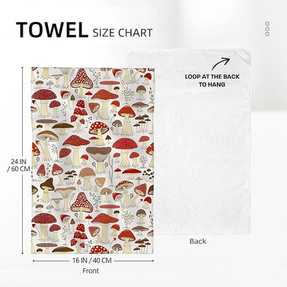 Mushroom Dish Towels Absorbent Decorative Kitchen Towels Tea Towels for Drying, Mushroom
