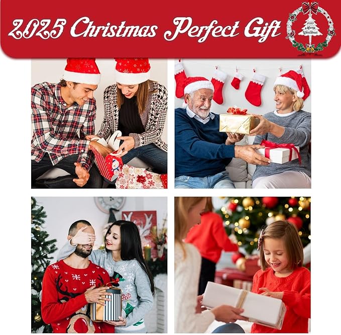 2025 Christmas Ornament,Metal Christmas Wreath Hanging Ornaments for Tree,with Rotatable Tree Dated 2025 Shiny Silver Ornaments Holiday Decorative Xmas Gifts for Family Friends