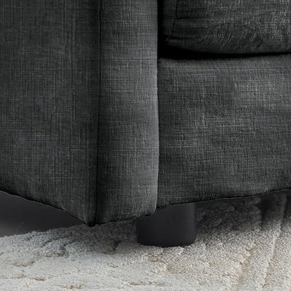 SoarFlash Chenille Sectional Sofa Ottoman,Grey