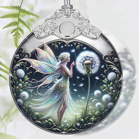 Christmas Ornament, 2025 Ornaments for Christmas Tree, Stained Glass Hanging Ornament, Holiday Ornaments, Unique Gift Idea - Fairy
