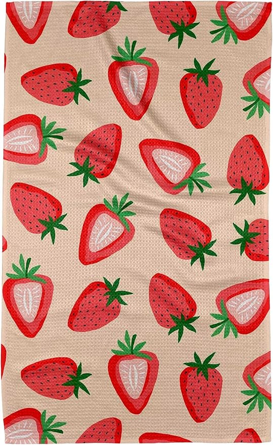 GEOMETRY Kitchen Towels Quick Dry Microfiber Premium Towel Strawberry Shortcake 1 Pack