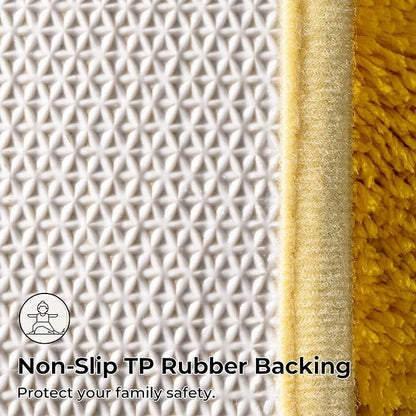 GRANNY SAYS Bathroom Rug Mat, 48" x 24" Non-Slip, Super Soft and Water Absorbent, Microfiber Bath Rug, Machine Washable, Large Bathroom Rug for Floor, Yellow