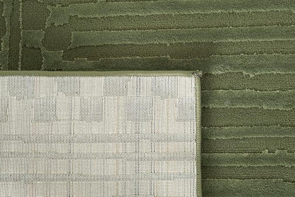 Revival Rugs Soloba 3'11"x6'1" Machine Washable Area Rug for Kitchen Bedroom - 100% Recycled Oeko-TEX Certified, Medium Pile, Green