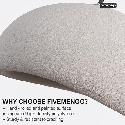 19.7in Wabi Sabi Pendant Lights Kitchen Island Lighting Fixture Ceiling Mount Grey Modern Japanese Lamp Japandi Chandelier for Dining Living Room Hallway Bedroom Restaurant Hanging Lamp