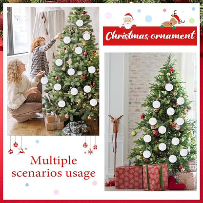 12Pcs Furry Christmas Ball Ornament for Xmas Tree White Soft Faux Fur Pom Pom Ball Ornaments Christmas Tree Hanging Decorations for Winter Party Home Decor Costume Supplies