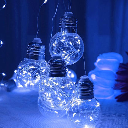 YOLIGHT Wishing Ball Curtain Lights 200 LED Window Curtain String Lights with Remote, USB Battery Powered Twinkle Globe Fairy Lights for Wedding Party Bedroom Christmas Halloween Decoration (Blue)