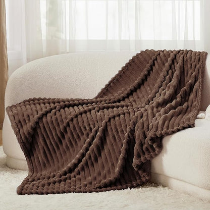 Bedsure GentleSoft Fondue Fudge Fleece Blanket for - Cozy Soft Blankets for Women, Cute Small Throws for Girls, 60x80 Inches