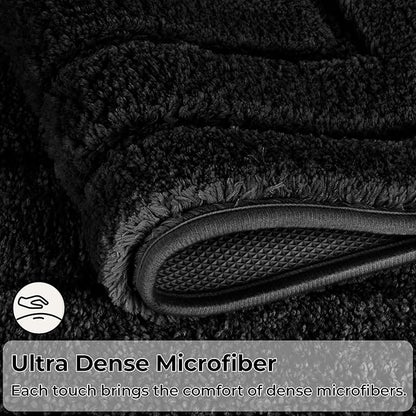 GRANNY SAYS Bathroom Rug Mat, Bath Mats for Bathroom Non-Slip, Super Soft and Water Absorbent, Extra Large Bath Rugs, Microfiber Bath Rugs for Floor, Tub and Shower, 71" x 24", Black