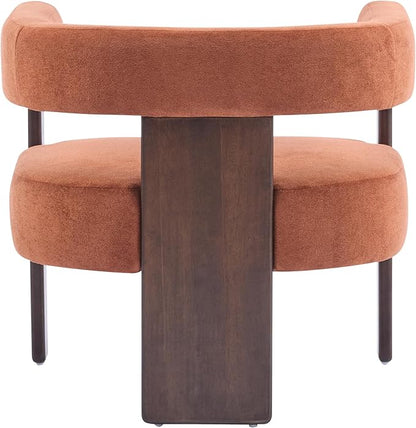 Christopher Knight Home Nettie Modern Accent Chair for Living Room, Velvet Fabric Single Lounge Sofa Chair with Wooden Frame, Comfy Reading Chair for Bedroom, Lounge Armchair with Cushion,Burnt Orange