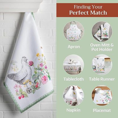 Maison d'Hermine Dish Towels 100% Cotton Absorbent Printemps Set of 3 Spring Summer