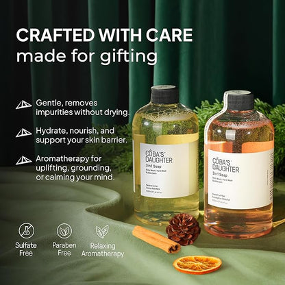 COBA’S DAUGHTER Christmas Gift for Women - Bath & Body Care Gift Basket, 7-Piece Spa Inspired Set with Body Wash, Bubble Bath & Travel Minis - Perfect Birthday Gift, Self-Care Spa Set