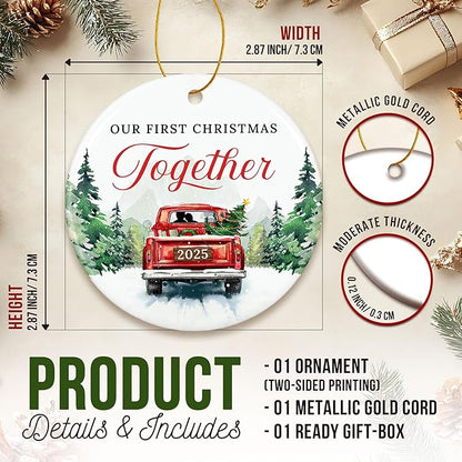 ZAGKOO Christmas Couples Gifts - First Christmas Together Ornament 2025 for Him Her, Boyfriend Girlfriend, Married Couple - First Xmas Ornament - Better Together Unique Wedding Gift Ideas