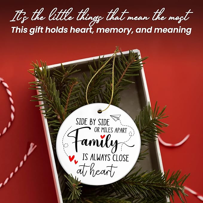 Christmas for Women Men - Ceramic Christmas Ornaments 2025 for Tree Decorations - Family Long Distance Gifts for Mom Dad, Gift for Sister Brother, Grandma Grandpa Gift Ideas