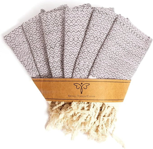 SMYRNA TURKISH COTTON Vintage Series Kitchen Dish Towels Pack of 6, Machine Washable Wash Cloths, Ultra Soft, Absorbent, Prewashed and Quick Dry Turkish Dish Towels, 12x12 Inch (Blush Pink)