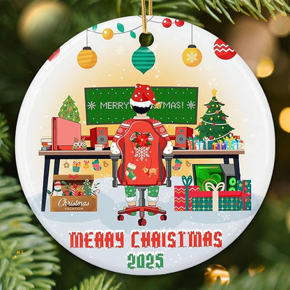 ZAGKOO Gamer Ornaments for Christmas Tree - Gaming Christmas Ornaments for Teen Boys, Gamers, Sons, Brothers - Video Gamer Gifts for Him, Holiday Present Ideas - Ceramic Xmas Ornament Decorations 2025