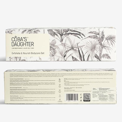 COBA’S DAUGHTER Christmas Gift for Women - 3-Piece Spa Gift Set with Honey Turmeric Scrub, Almond Orange Scrub & Aloe Vera Gel - Perfect Birthday Gift, Self-Care Spa Gift Box, Travel Size Beauty Set