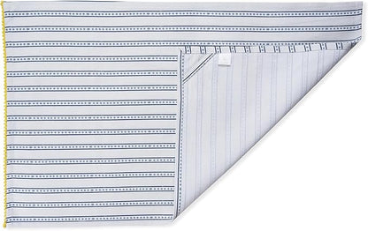 TARAN LIVING Printed Kitchen Dish Bar and Tea Towels Cotton, 18x28 inch with Trims, Cotton Dish Towel Sets (Blue Stripes, Set of 6)