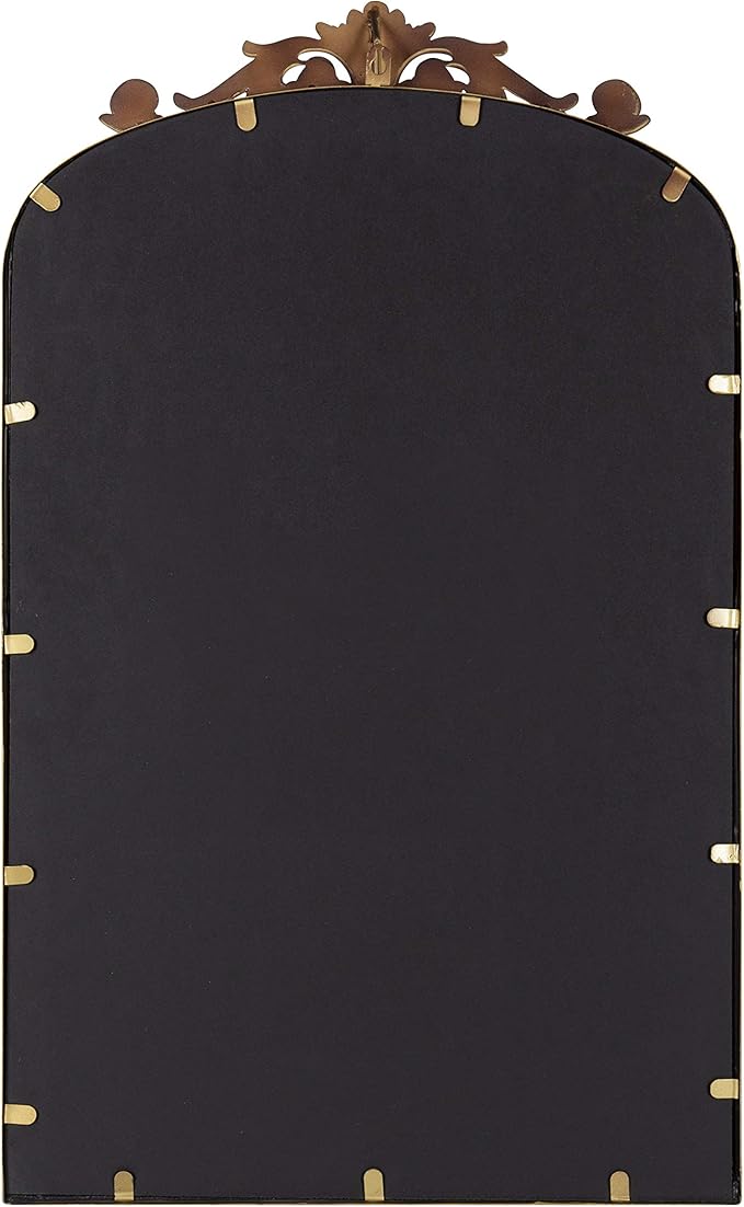 Kate and Laurel Arendahl Traditional Arch Mirror, 19 x 30.75, Antique Bronze, Baroque Inspired Wall Decor