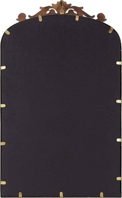 Kate and Laurel Arendahl Traditional Arch Mirror, 19 x 30.75, Antique Bronze, Baroque Inspired Wall Decor