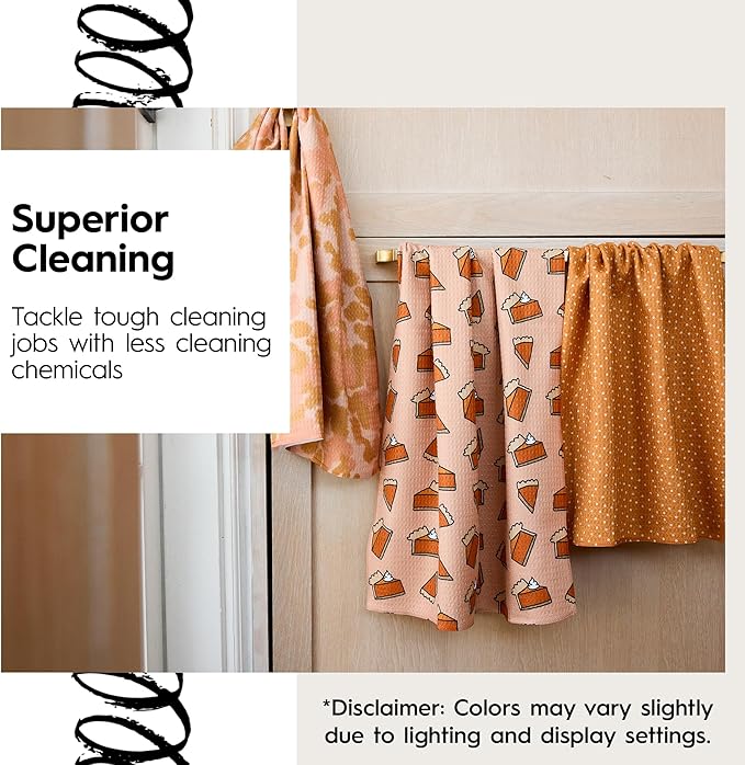 GEOMETRY Fall Kitchen Towels Quick Dry Microfiber Dish Towels Premium Cozy Gingham 18x30