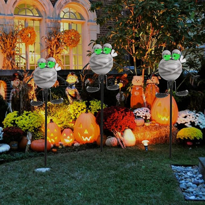 Halloween Pathway Lights 38.2" with Realistic Eye Movement, Mummy Halloween Lawn Stakes for Cute Outdoor Decorations with Solar Eyeball Lights