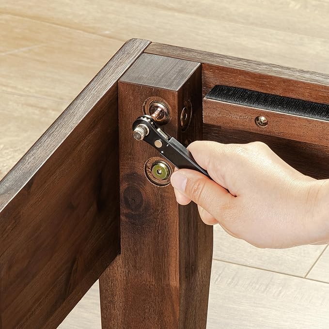 Mellow Naturalista Grand - 12 Inch Solid Wood Platform Bed with Wooden Slats - No Box Spring Needed - Queen (Espresso)