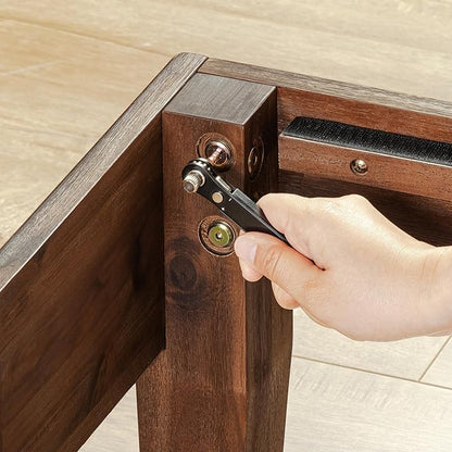 Mellow Naturalista Grand - 12 Inch Solid Wood Platform Bed with Wooden Slats - No Box Spring Needed - Queen (Espresso)