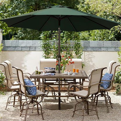 Blissun 9' Outdoor Patio Umbrella, Outdoor Table Umbrella, Yard Umbrella, Market Umbrella with 8 Sturdy Ribs, Push Button Tilt and Crank