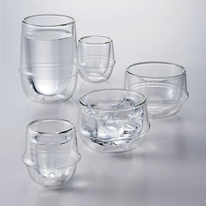 KINTO 23109 KRONOS Double Wall Champagne Glass, 5.3 fl oz (160 ml), Heat-resistant Glass, Microwave and Dishwasher Safe