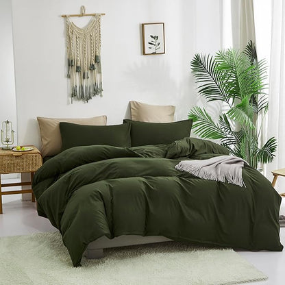 CLOTHKNOW Army Green Twin/Twin XL Comforter Set Green Bedding Comforter Sets Kids Boys Girls Comforter Soft Military Comforter with 2 x Pillow Cases