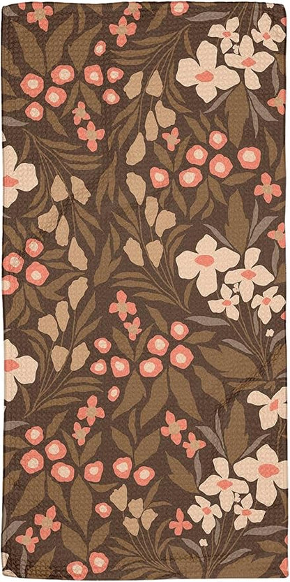 GEOMETRY Bar Towel Quick Dry Microfiber Fall Dish Towels Premium Floral Fall 12x24
