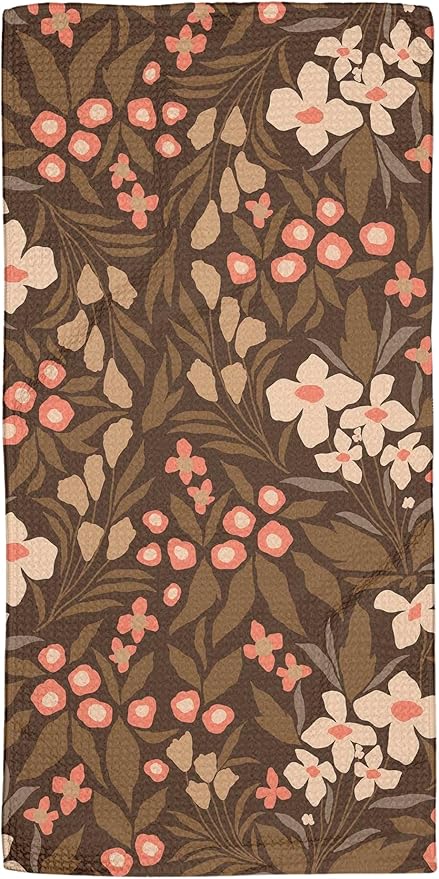 GEOMETRY Bar Towel Quick Dry Microfiber Fall Dish Towels Premium Floral Fall 12x24