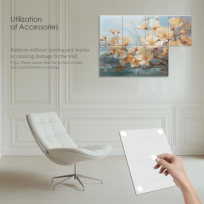 8 Pack Art Acoustic Panels 48x32 Inches Sound Absorbing Panels Acoustic Treatment for Studios, Offices, Theaters, Adhesive Included