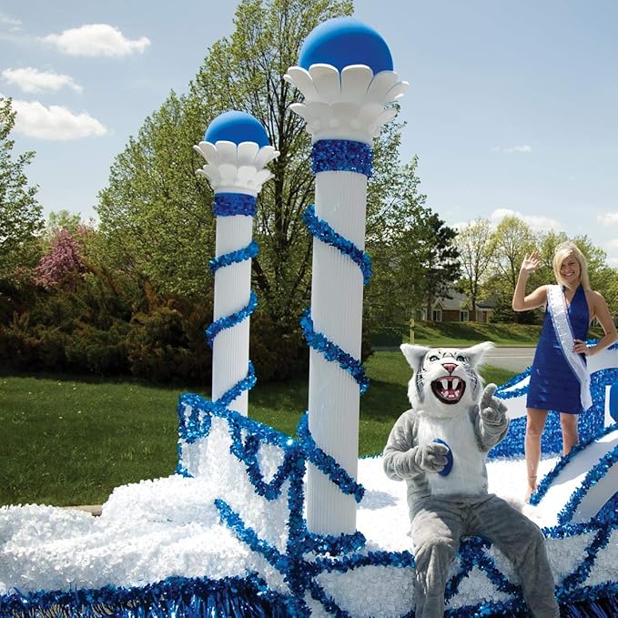 TCDesignerProducts Blue Metallic Twist Garland, Parade Float Decorations, Tinsel Garland, Christmas Garland, Home Décor