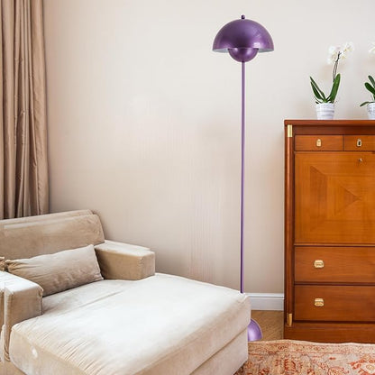 COSYLUX Modern Floor Lamp for Living Room, Industrial Tall Standing Lamp for Bedroom, Metal Shade Reflecting Light Reading Floor Lamp for Office, Nursery Room, Corner(Pearl Purple)