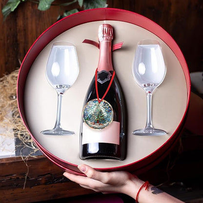 2025 Christmas Tree Glass Ornament - Round Glass Hanging Ornament for Xmas Display - Winter Season Home Accent - Unique Christmas Decoration Gift Idea