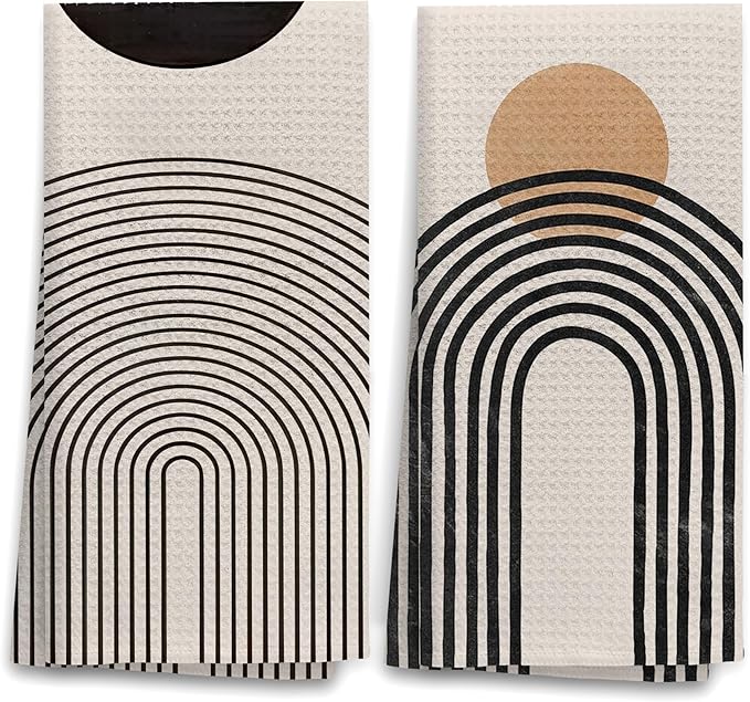 OHSUL Boho Kitchen Towels Set of 2 Mid Century Modern Tea Towels Boho Gifts