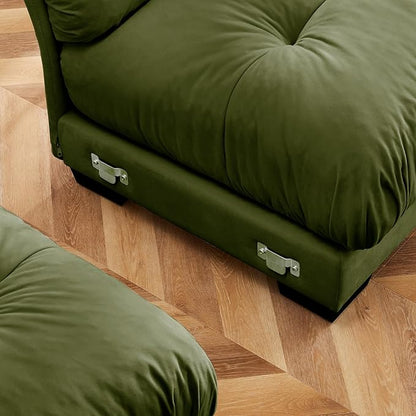 SoarFlash Velvet Sectional Middle Position Sofa, Green