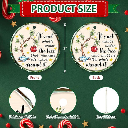 Funny Christmas Ornaments 2025, Crystal Glass Christmas Tree Decorations Celebrate Love & Togetherness Around The Tree